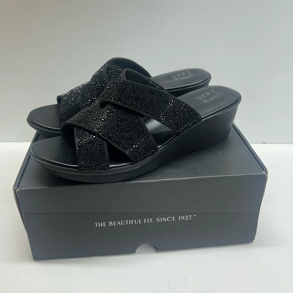 Naturalizer‎ Rowena  Black Wedge Sandals